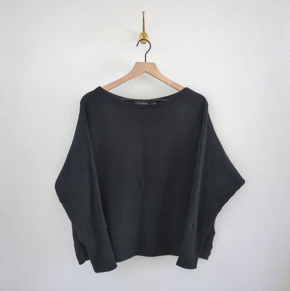 Lauren Ralph Lauren Cotton Dolman Sweater Size XL Minimalist, Quiet Luxury